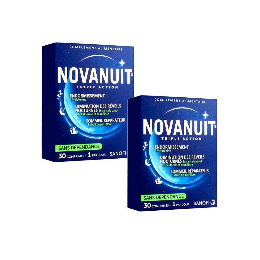 Novanuit Triple Action – Boîte De 60 Comprimés – Pour Le Sommeil – Fabriqué En France – Neuf
