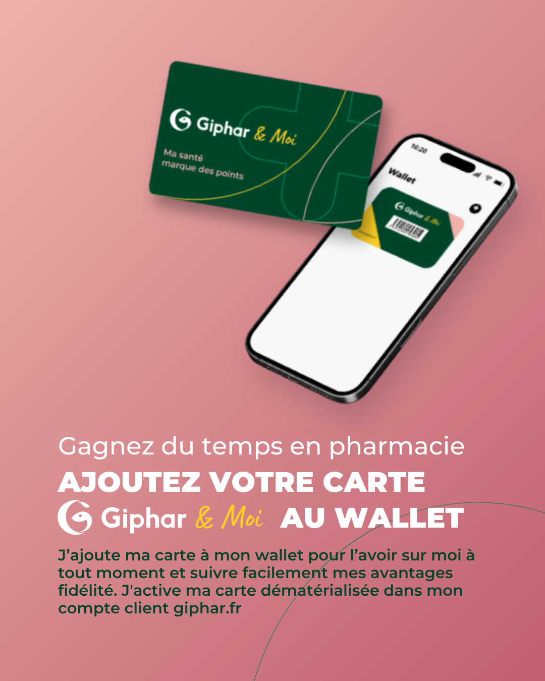 Programme-de-fidelite-Giphar-wallet-mobile Gagnez du temps et ajoutez votre carte de Fidélité au wallet - Activation en compte client giphar.fr