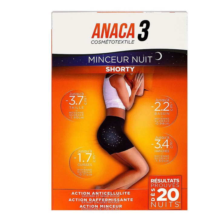 Anaca3 shorty minceur nuit noir L XL